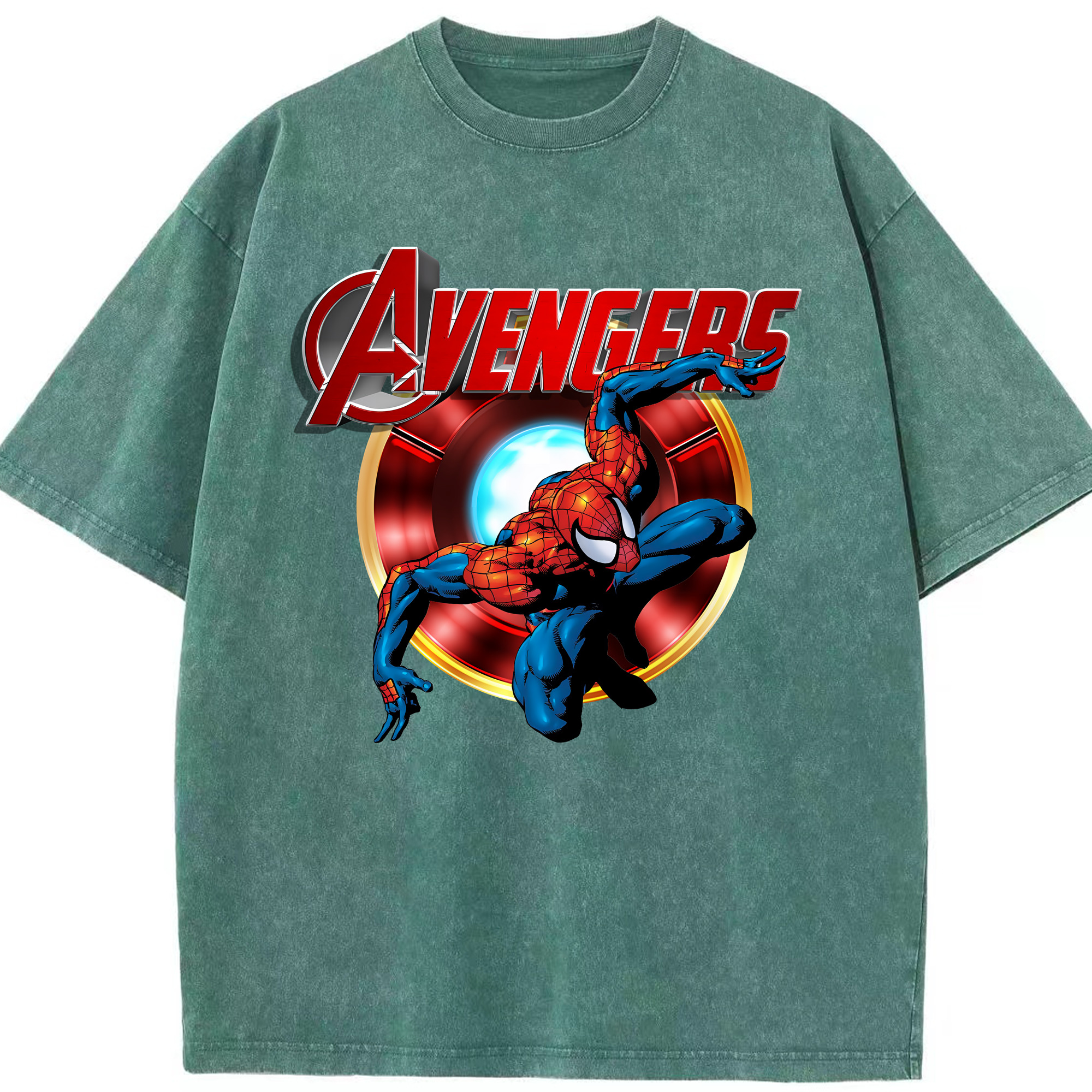 （画像用） Spider Man スパイダーマン 綿100% ヴィンテージ風 半袖Tシャツ（フロントプリント）